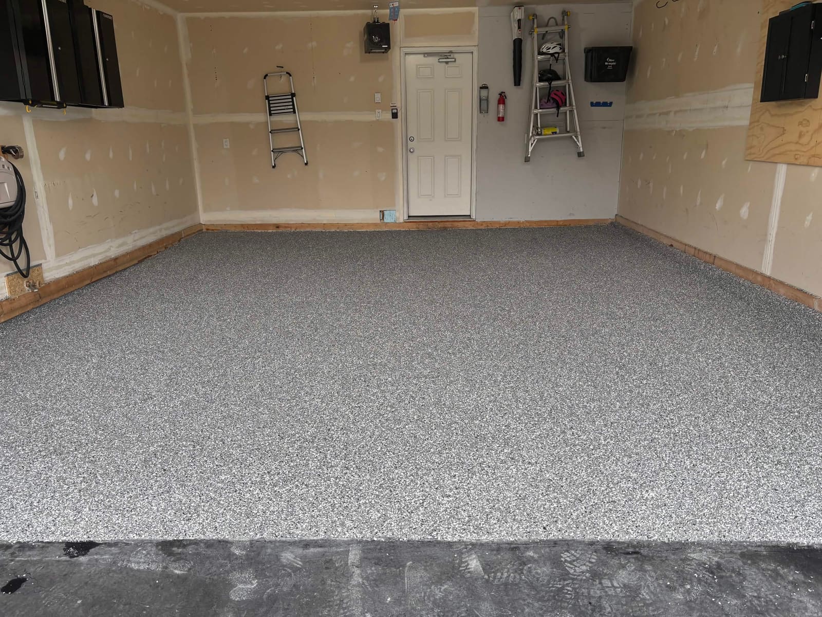 After: decorative flake epoxy garage floor
