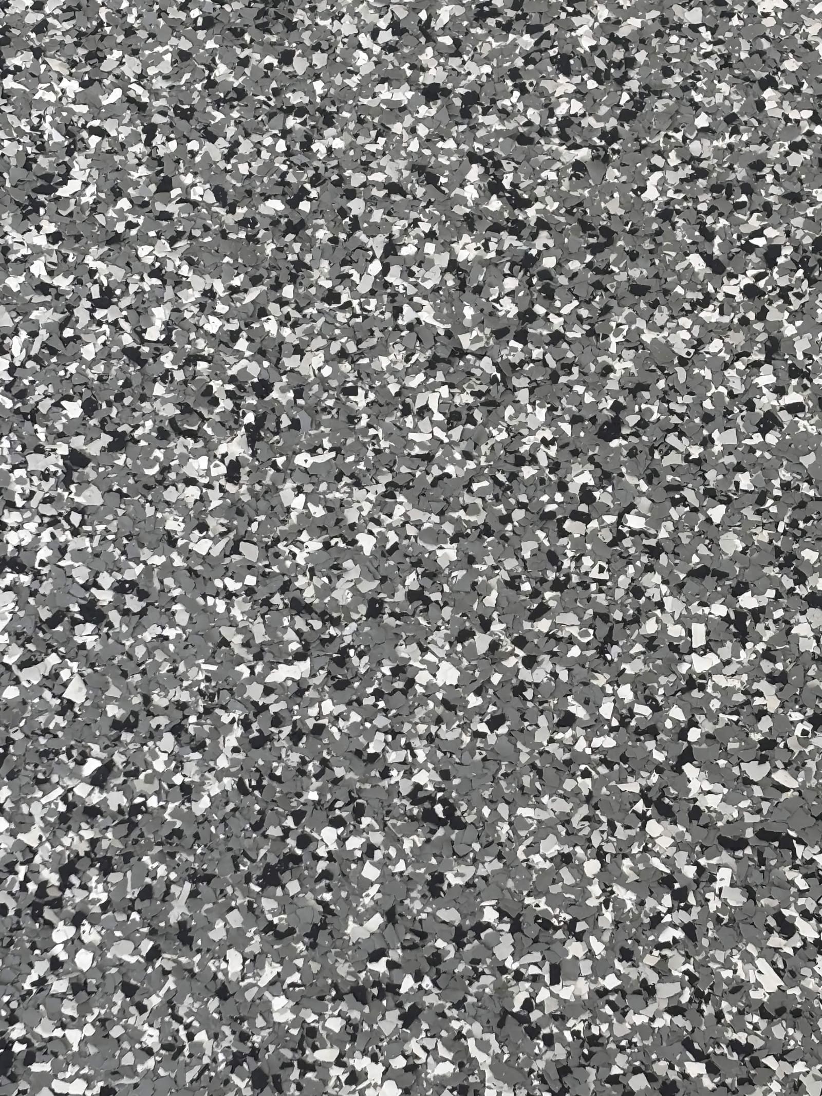 Close-up of premium decorative flake epoxy finish